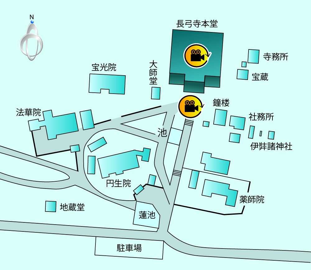長弓寺の地図