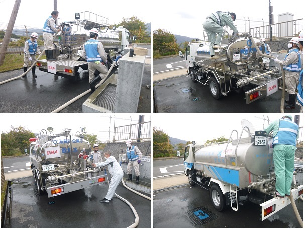 日本水道協会主催の合同給水訓練の様子
