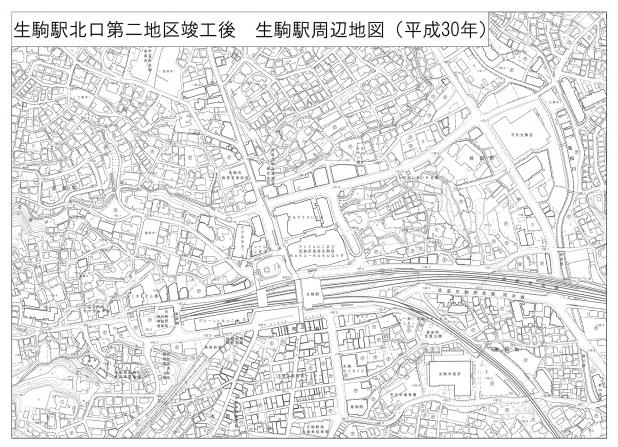 生駒駅北口第二地区竣工後生駒駅周辺地図平成19年