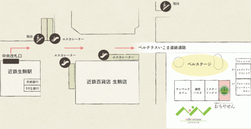 生駒駅からの地図