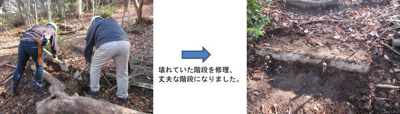 階段の修理の写真