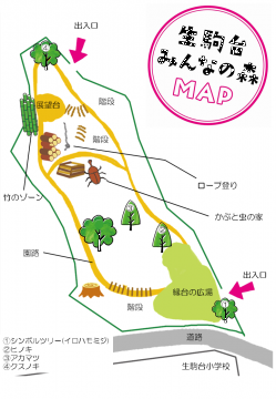 みんなの森の中のイラスト地図