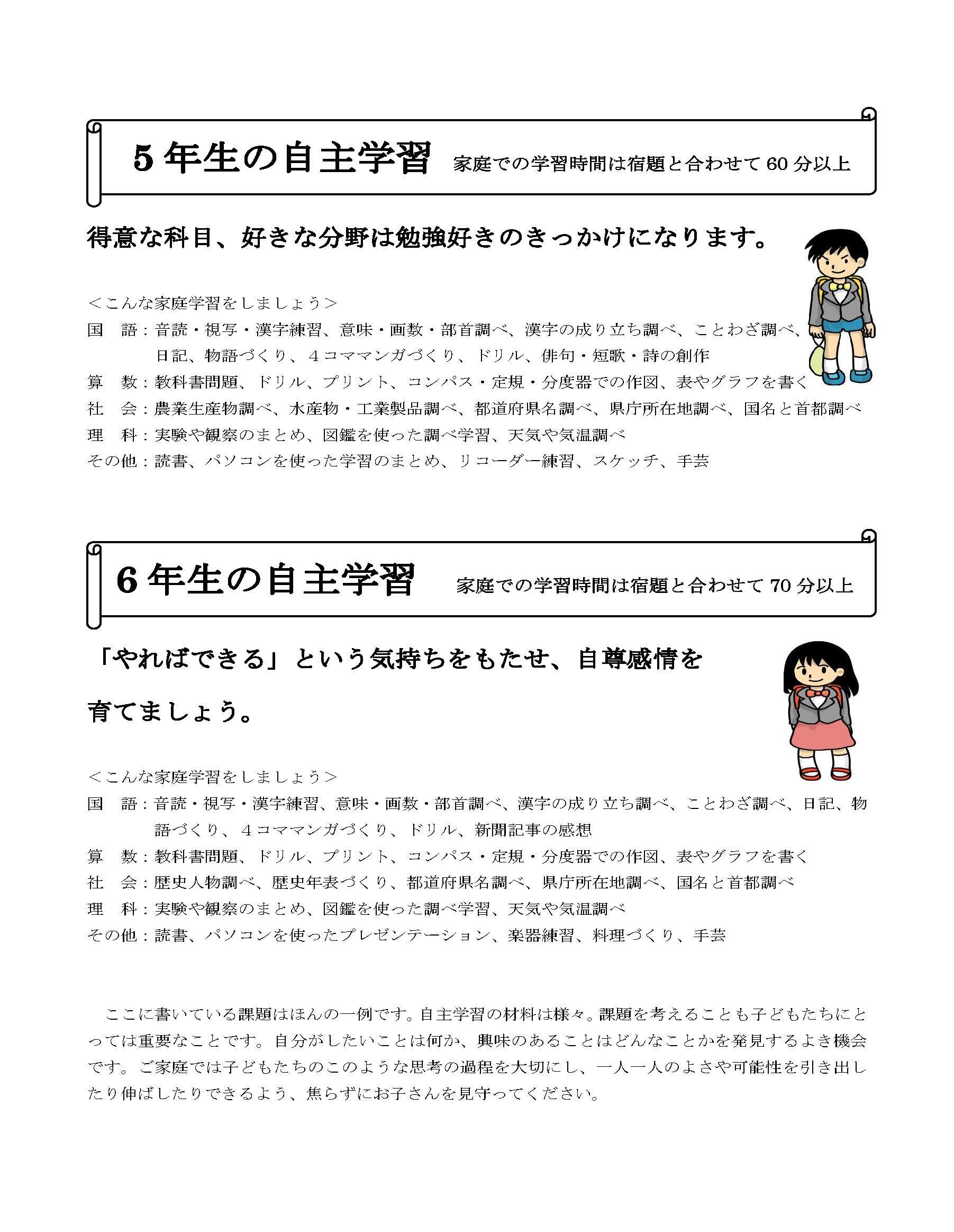 自主学習の手引き 5・6年生