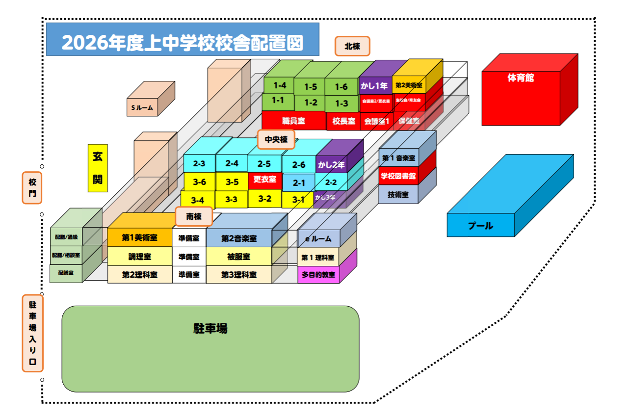 上中学校校舎案内図