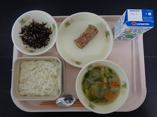 10月8日の学校給食（小学校A献立）の写真