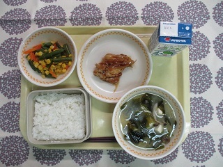 8月29日の学校給食(中学校献立)