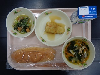 4月13日の学校給食（小学校A献立）の写真