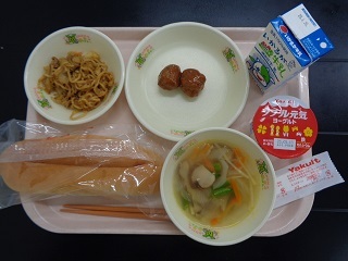 4月18日の学校給食（小学校A献立）の写真