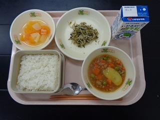 4月19日の学校給食（小学校A献立）の写真