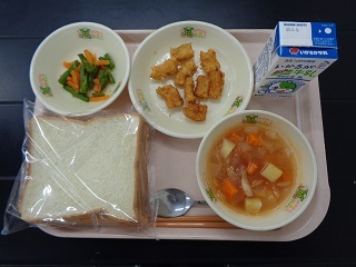 4月27日の学校給食（小学校A献立）の写真