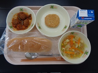 6月6日の学校給食（小学校A献立）の写真