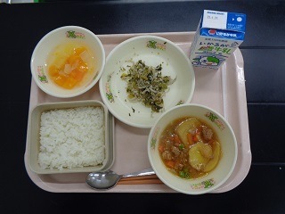 4月21日の学校給食（小学校B献立）の写真