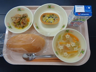 10月5日の学校給食（小学校B献立）の写真