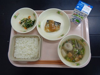 10月6日の学校給食（小学校B献立）の写真