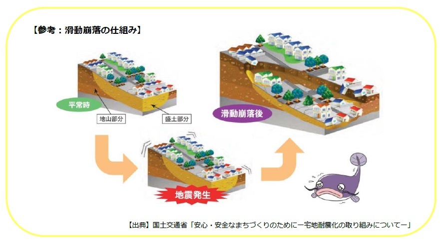 滑動崩落の流れの画像