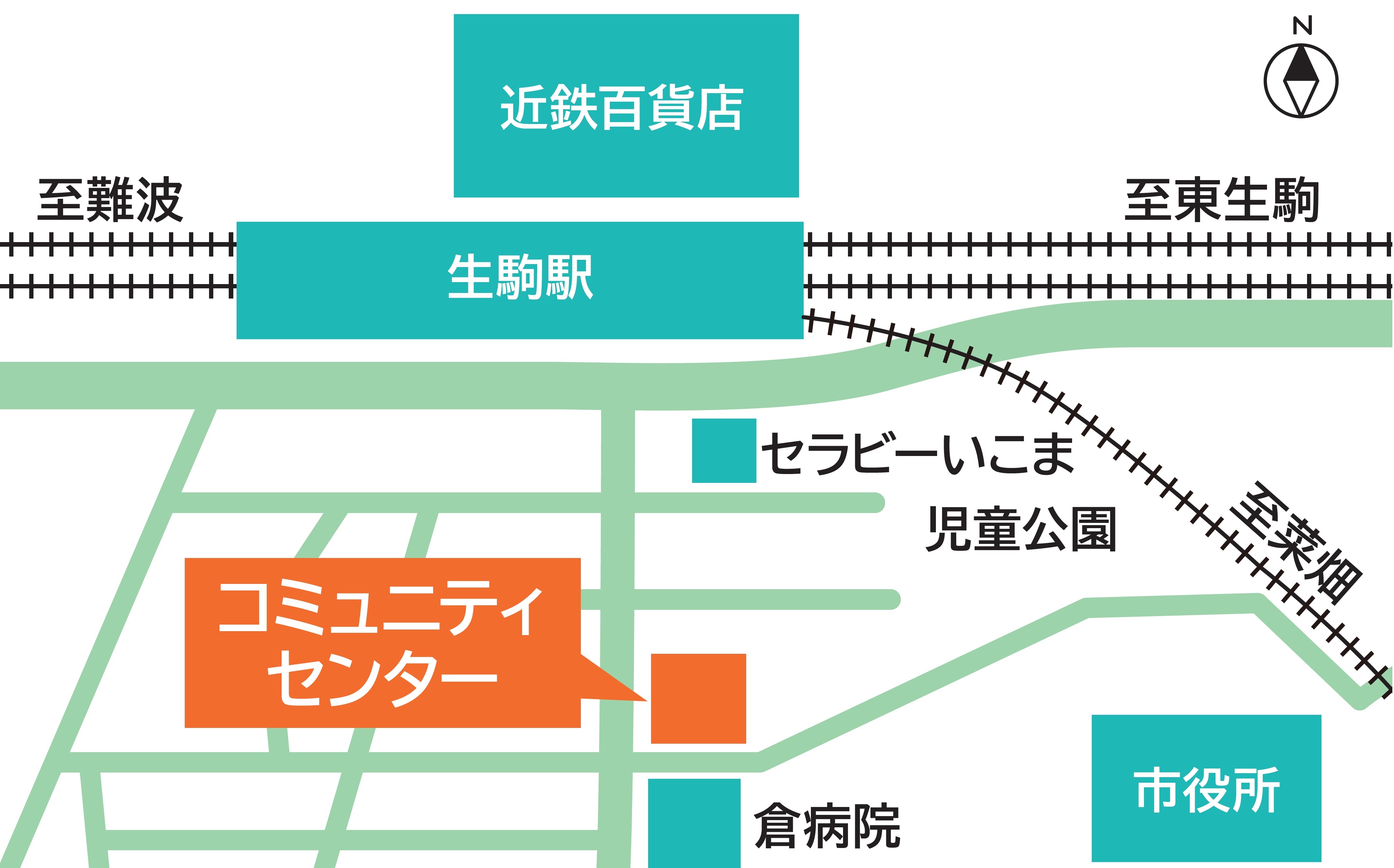 コミュニティセンターの地図