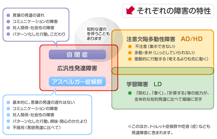 それぞれの障がいの特性