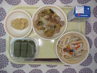1月24日の学校給食(中学校献立)