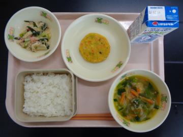 2月9日割烹着給食（小学校A献立）の写真