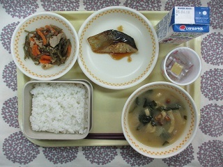 6月9日の学校給食(中学校献立)