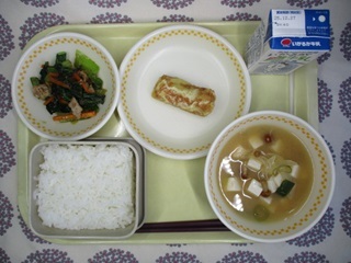 12月19日の学校給食（中学校献立）