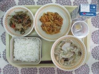 2月27日の学校給食（中学校献立）