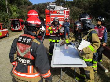 訓練の様子（指揮本部）