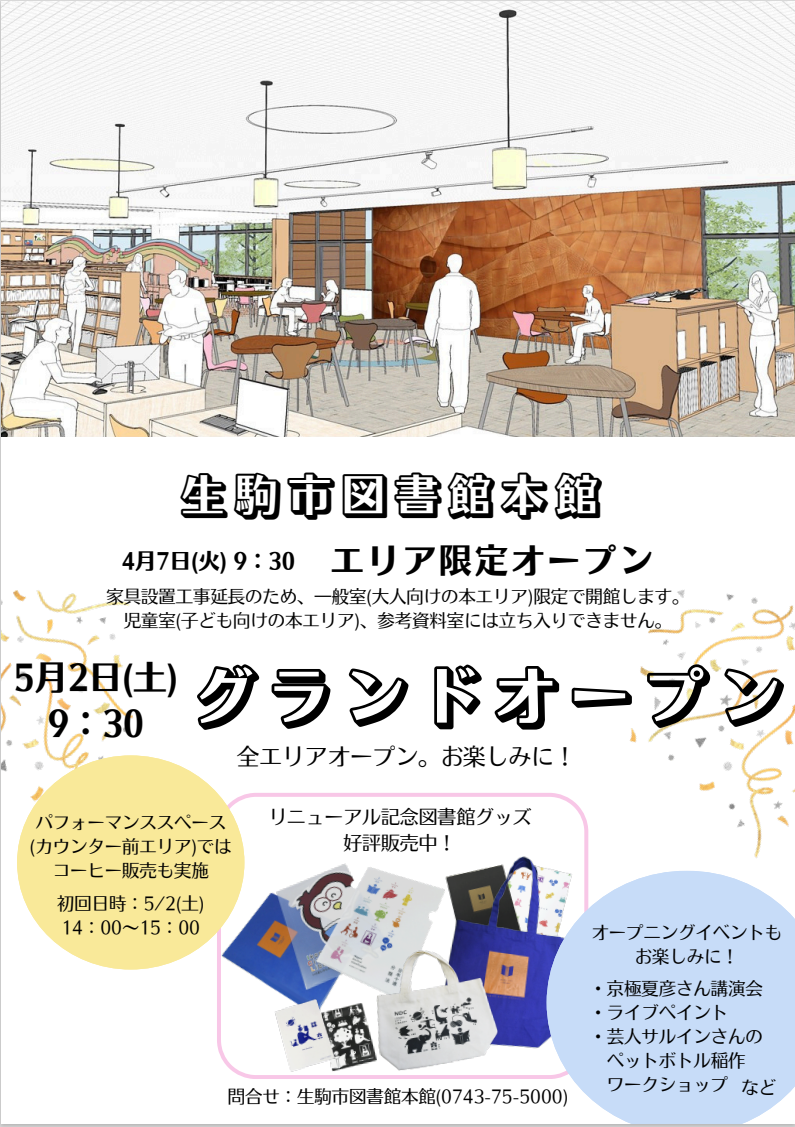 オープン日時についてのチラシ