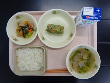 10月2日の学校給食（小学校B献立）の写真