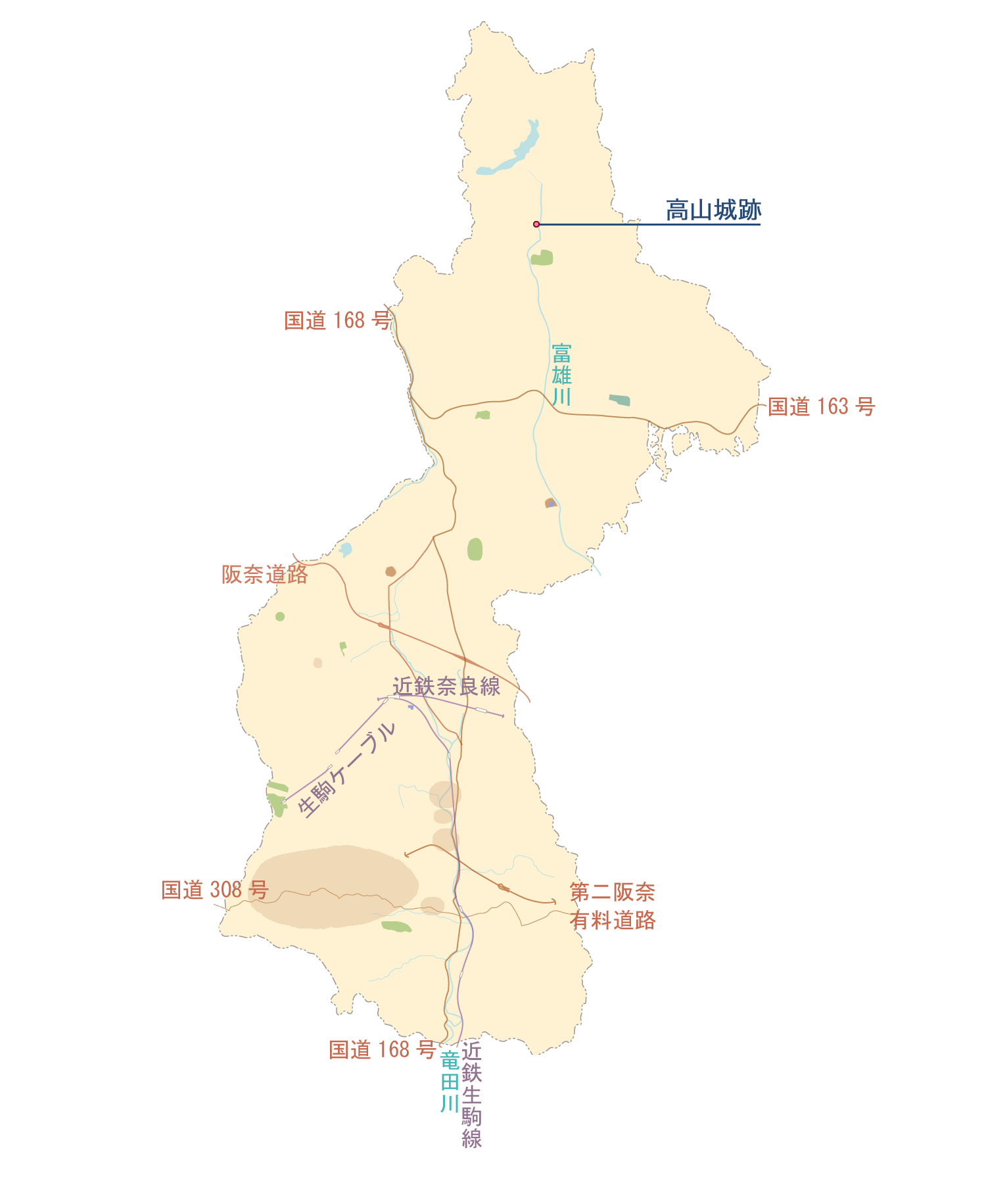 遺跡・城跡の文化財の地図