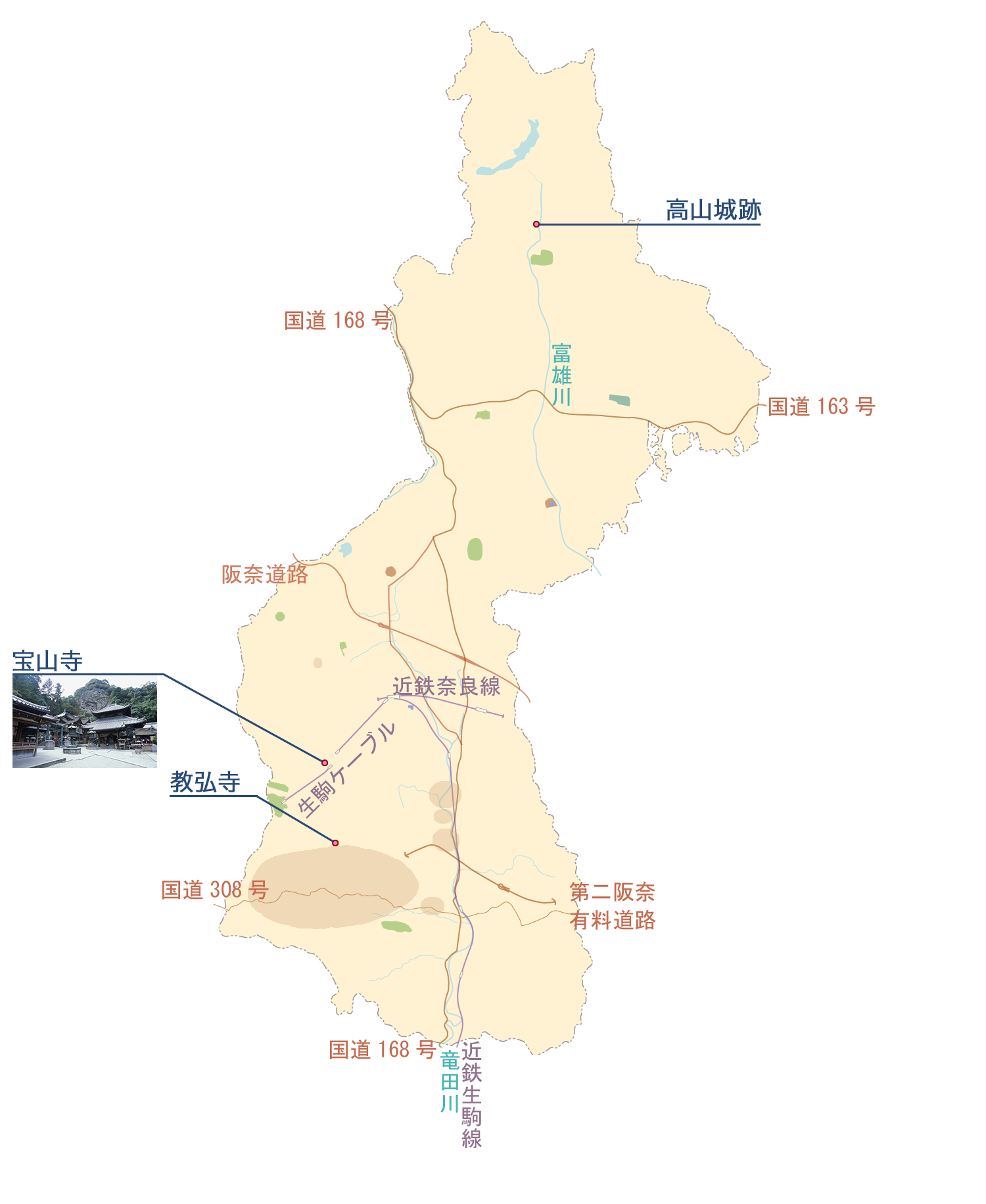 安土桃山時代の文化財の地図