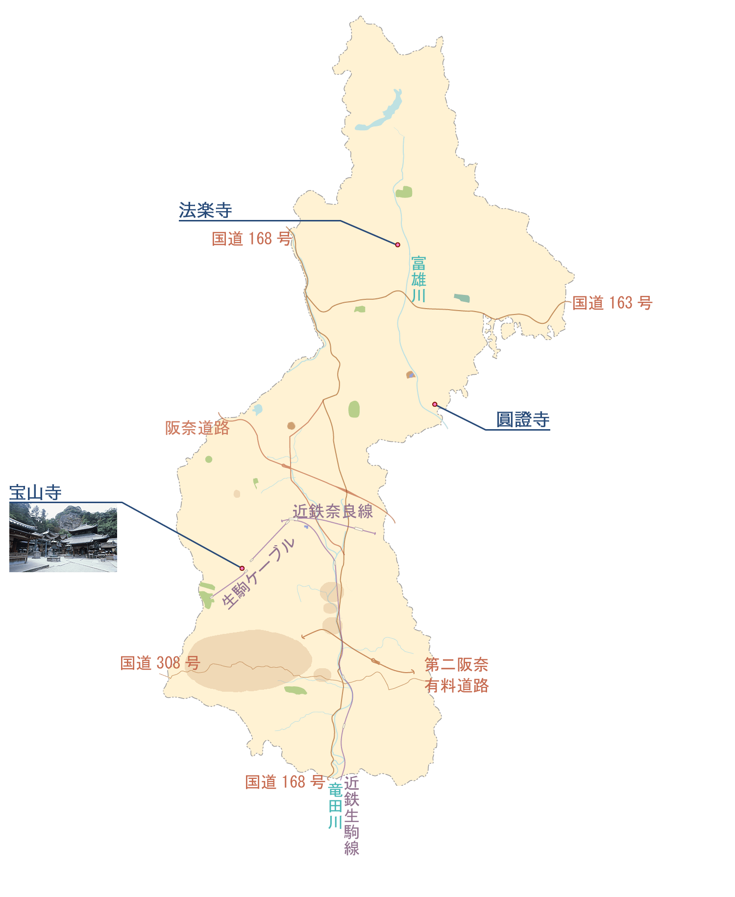 有形文化財・県指定の地図