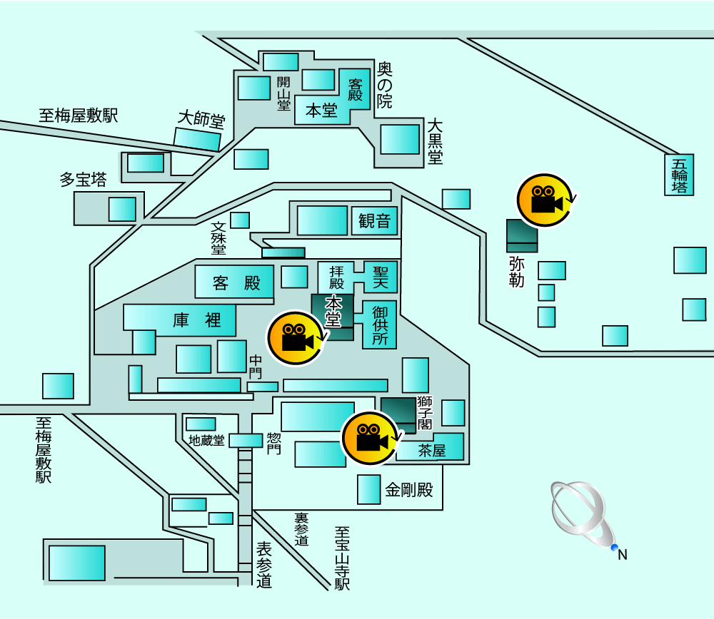 宝山寺の地図